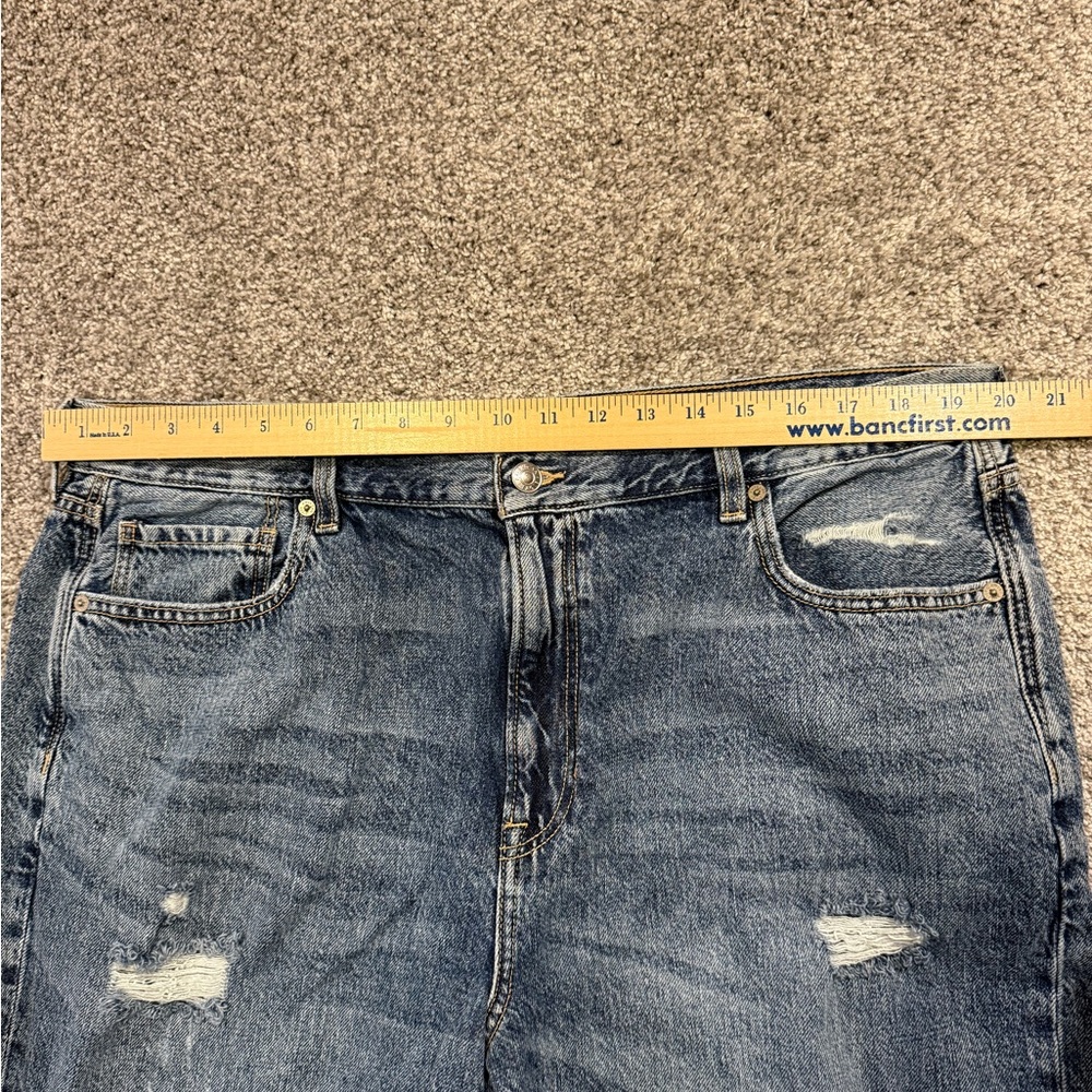 American  Eagle Jeans Womens 20 Blue Regular Mom Jean Distressed Pockets - Picture 6 of 11